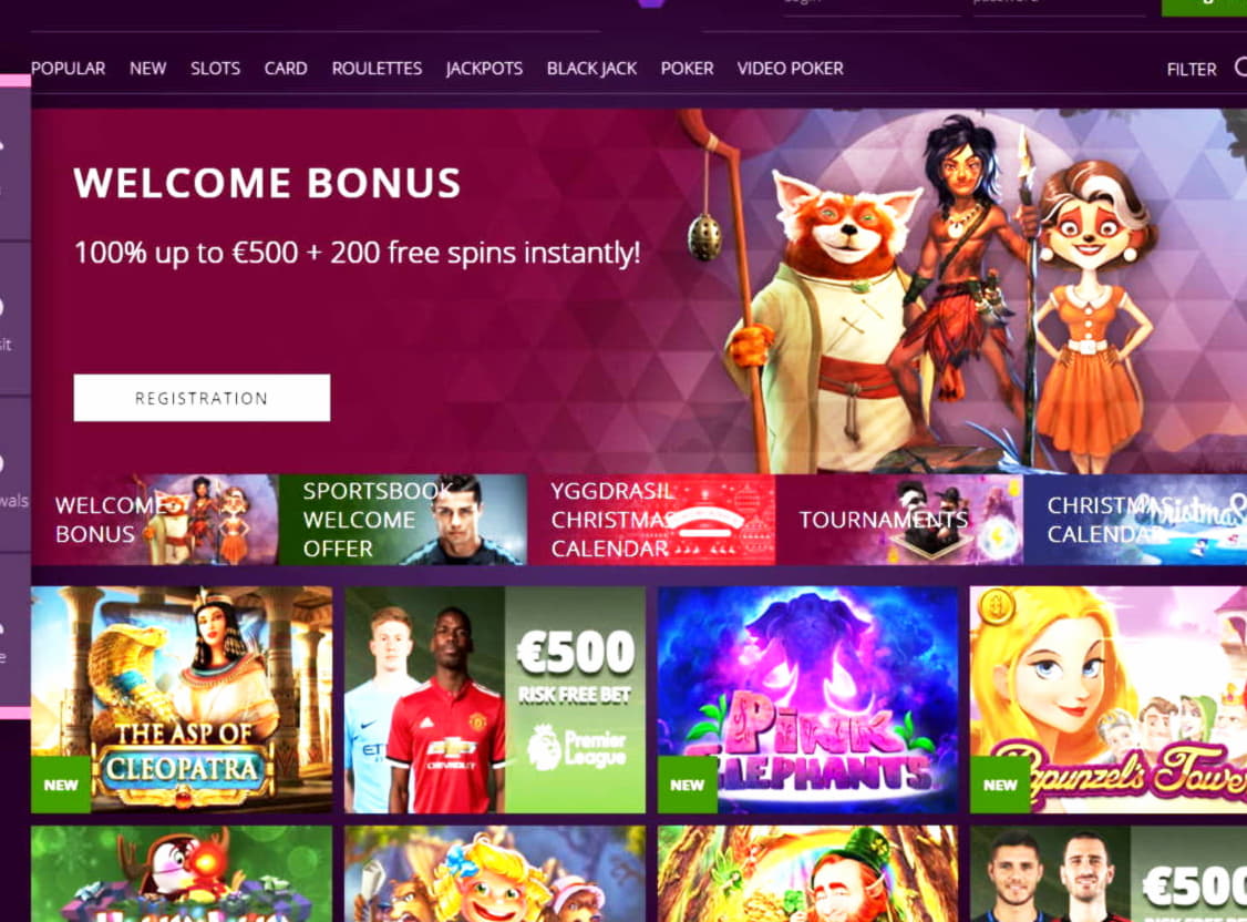 190% Deposit match bonus at Platin Casino