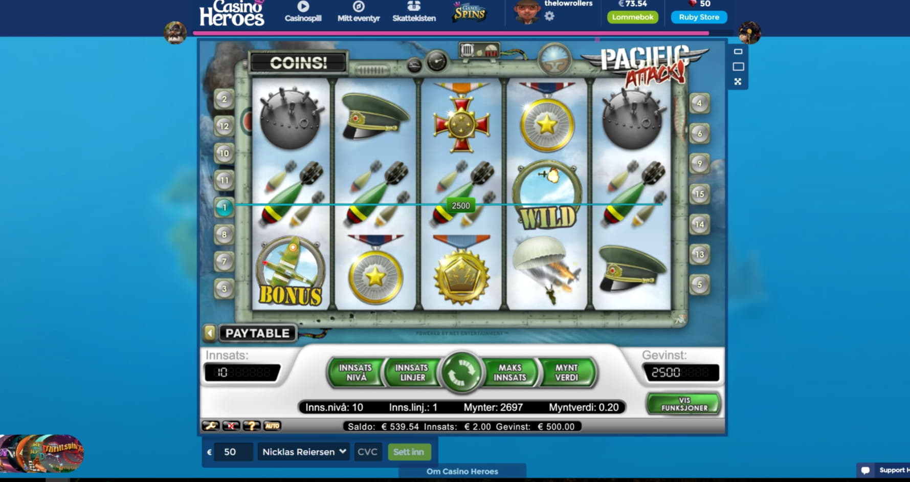 265 free casino spins at Thebes Casino