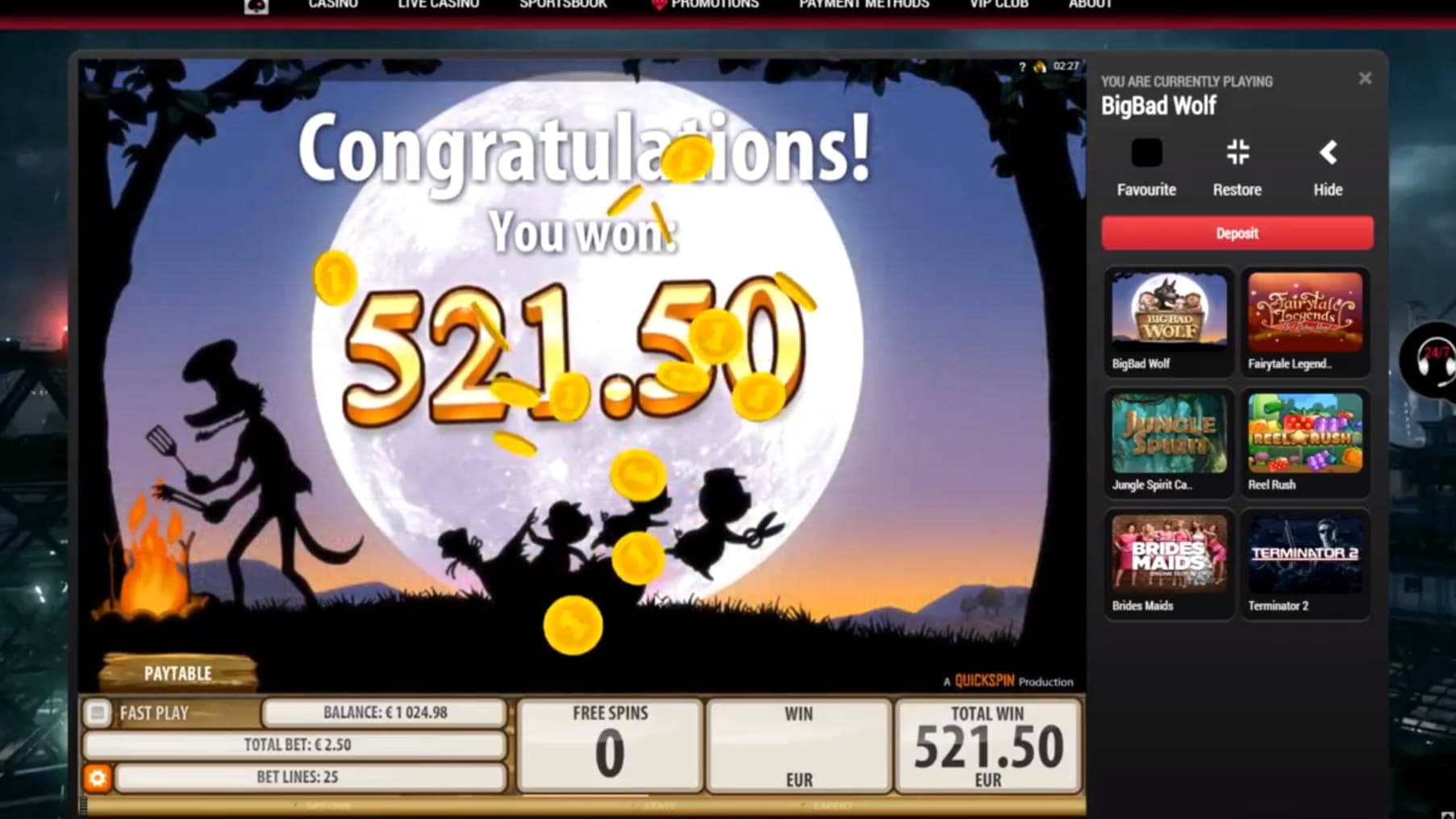 445% Deposit Match Bonus at Video Slots Casino