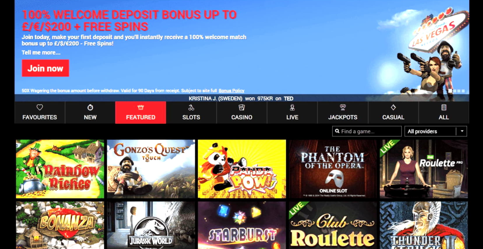 455% Deposit match bonus at Thebes Casino