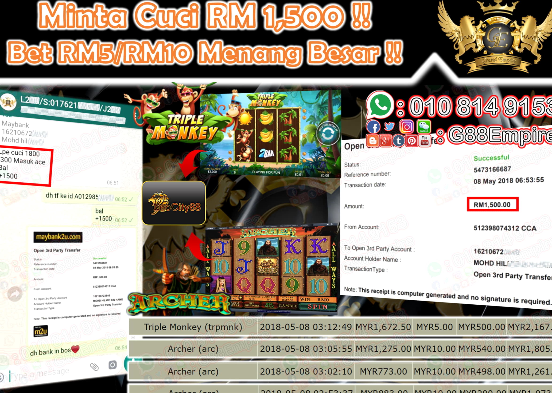 295% Match Bonus at Reload Bet Casino