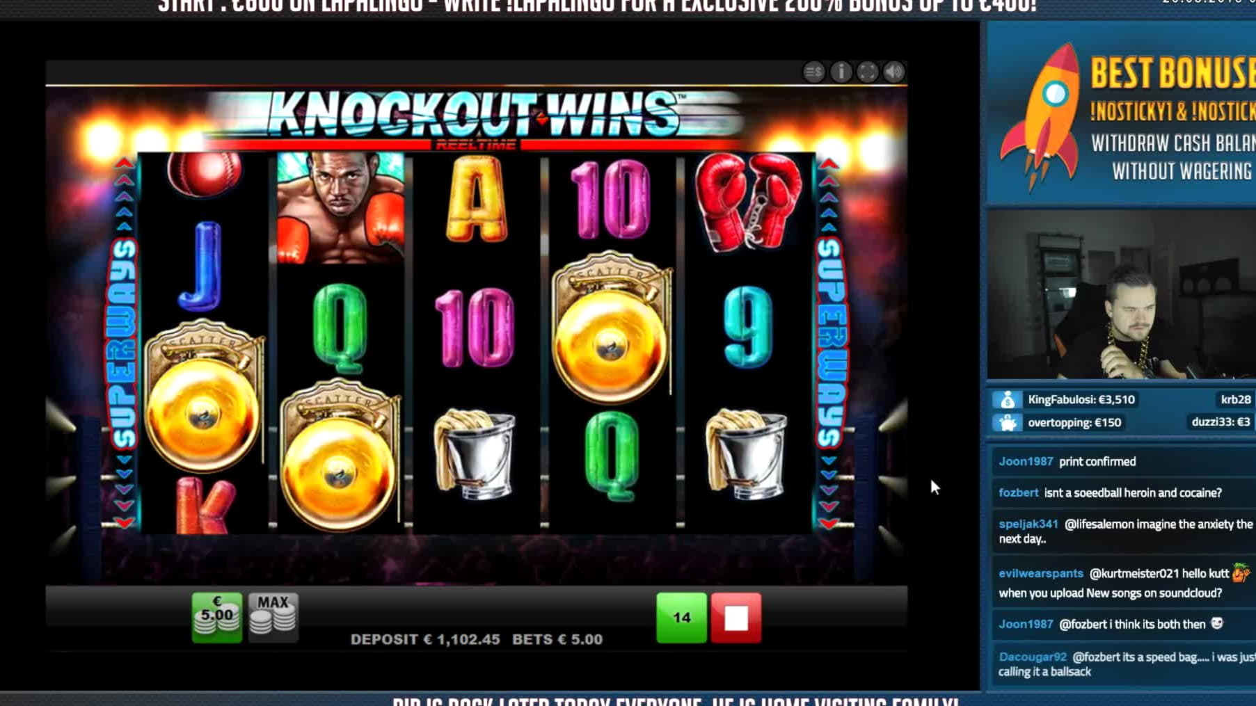 225 Free spins no deposit at Betzest Casino