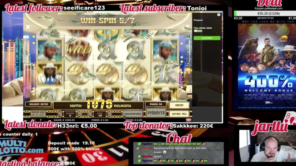 €545 Daily freeroll slot tournament at Party Casino
