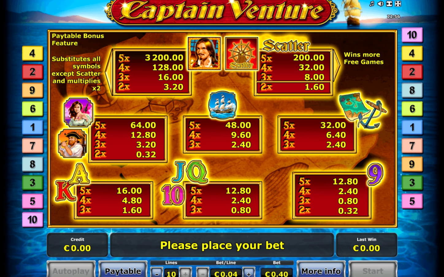 280 Free spins no deposit at Thebes Casino